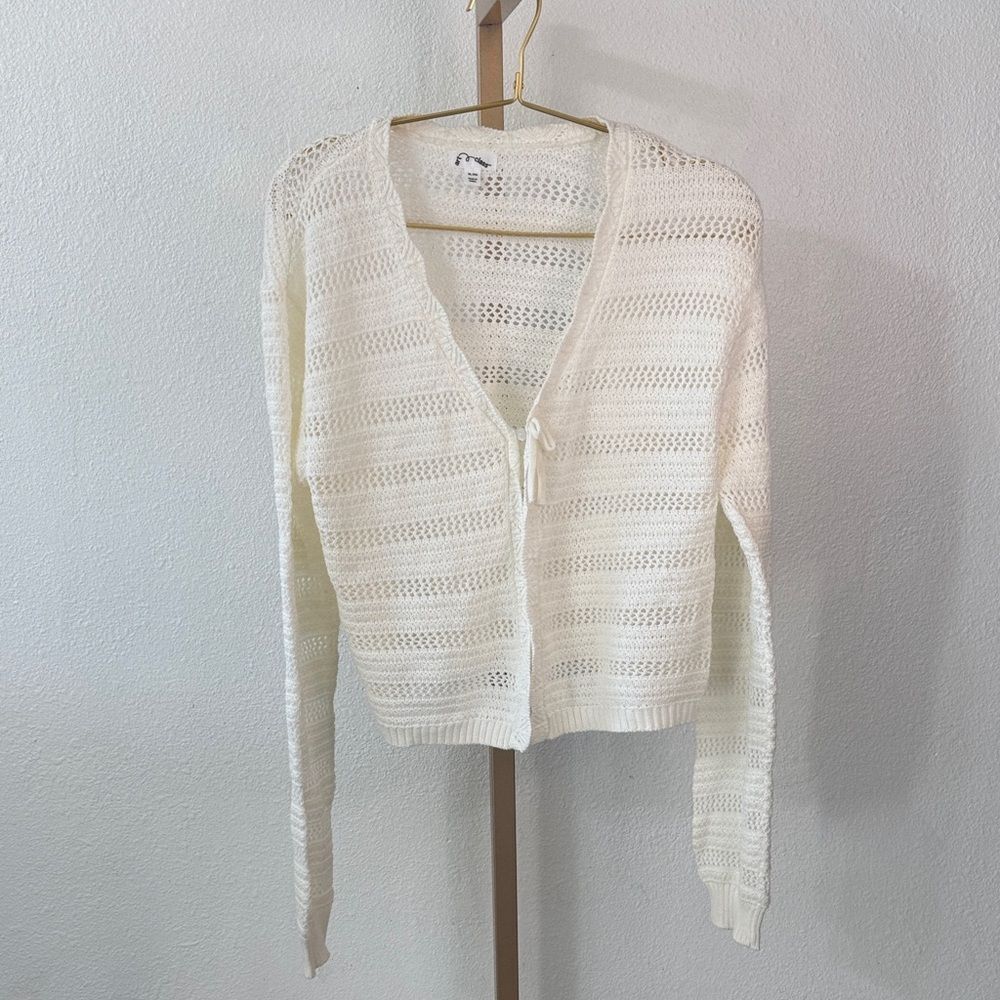 Art Class Ivory Open-Front Cardigan
